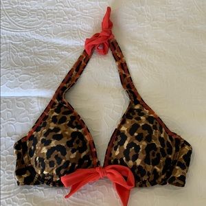 Seekers leopard and red bikini top